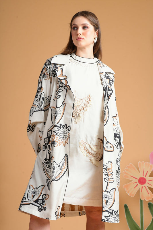 Soraya Printed Ladies Oversized Coat