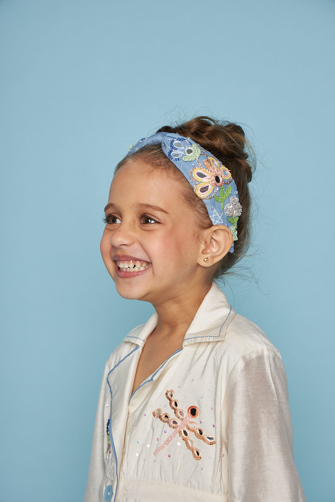 THEA BLUE MIRROR EMBELLISHED HEADBAND