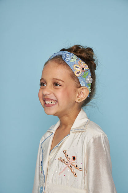 Thea Blue Mirror Embellished Headband