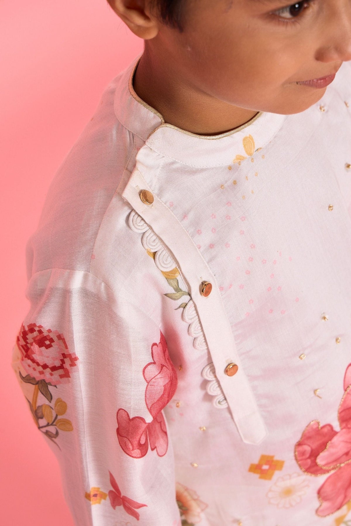 White Makrana Boys Embellished Coord ( 2 Pc Set)