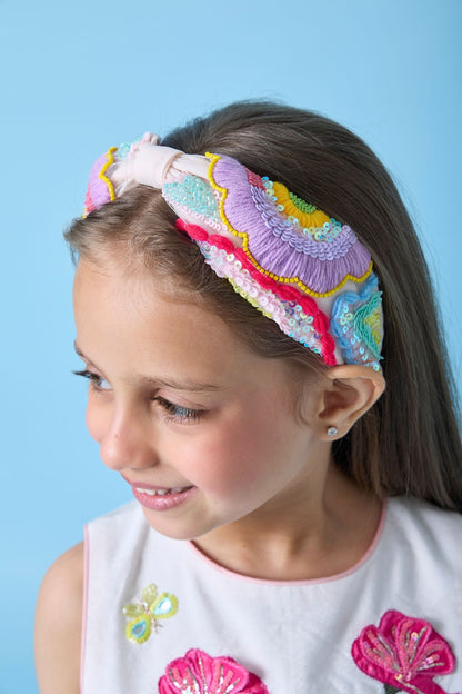 Cara Hand Embroidered Headband/Hairband on kids - Joey & Pooh