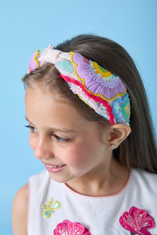 Cara Hand Embroidered headband/Hairband on kids - Joey & Pooh