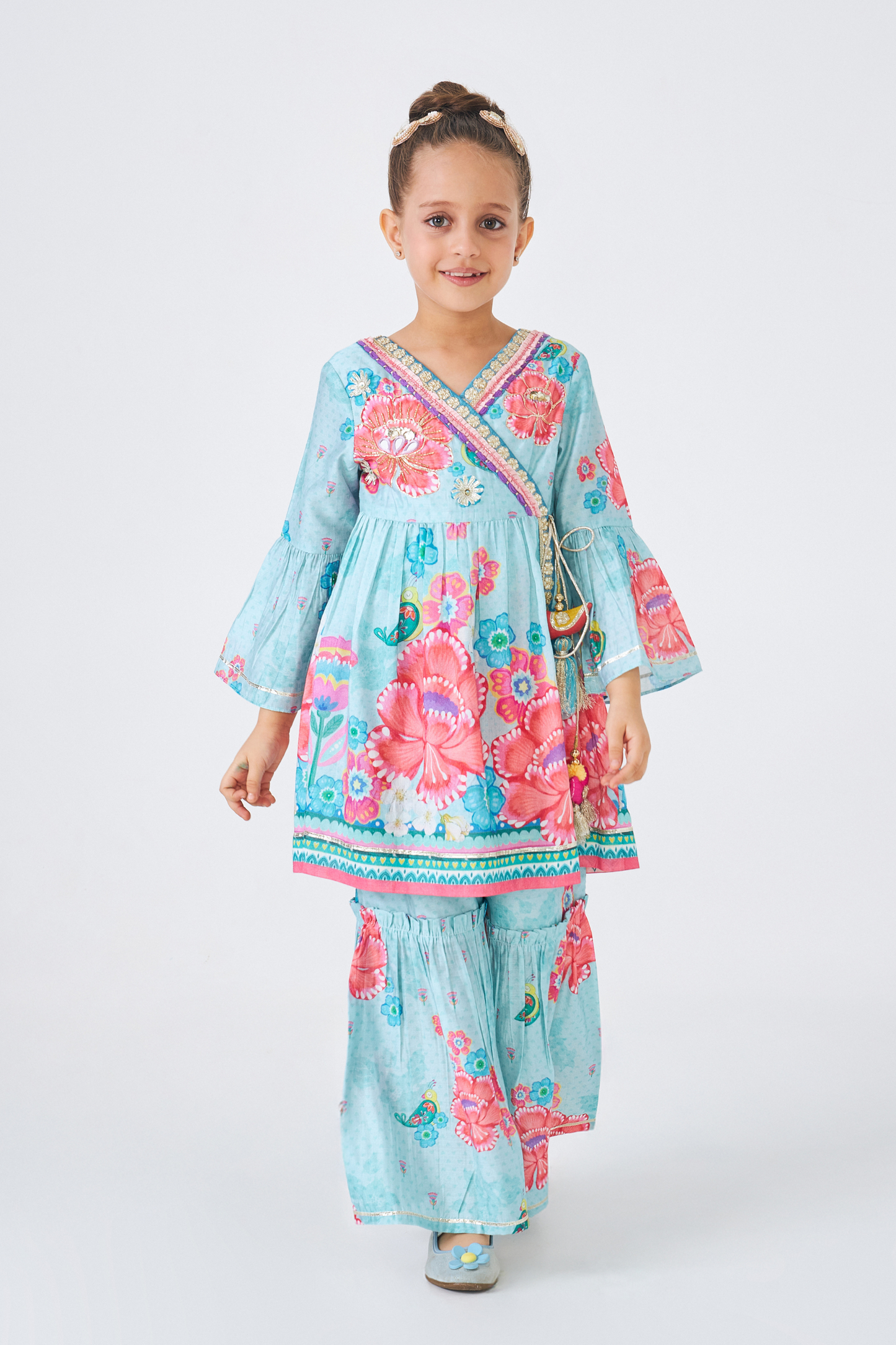 Freya Sage Embellished Girls Top & Trouser Coord (Set of 2 Pcs)