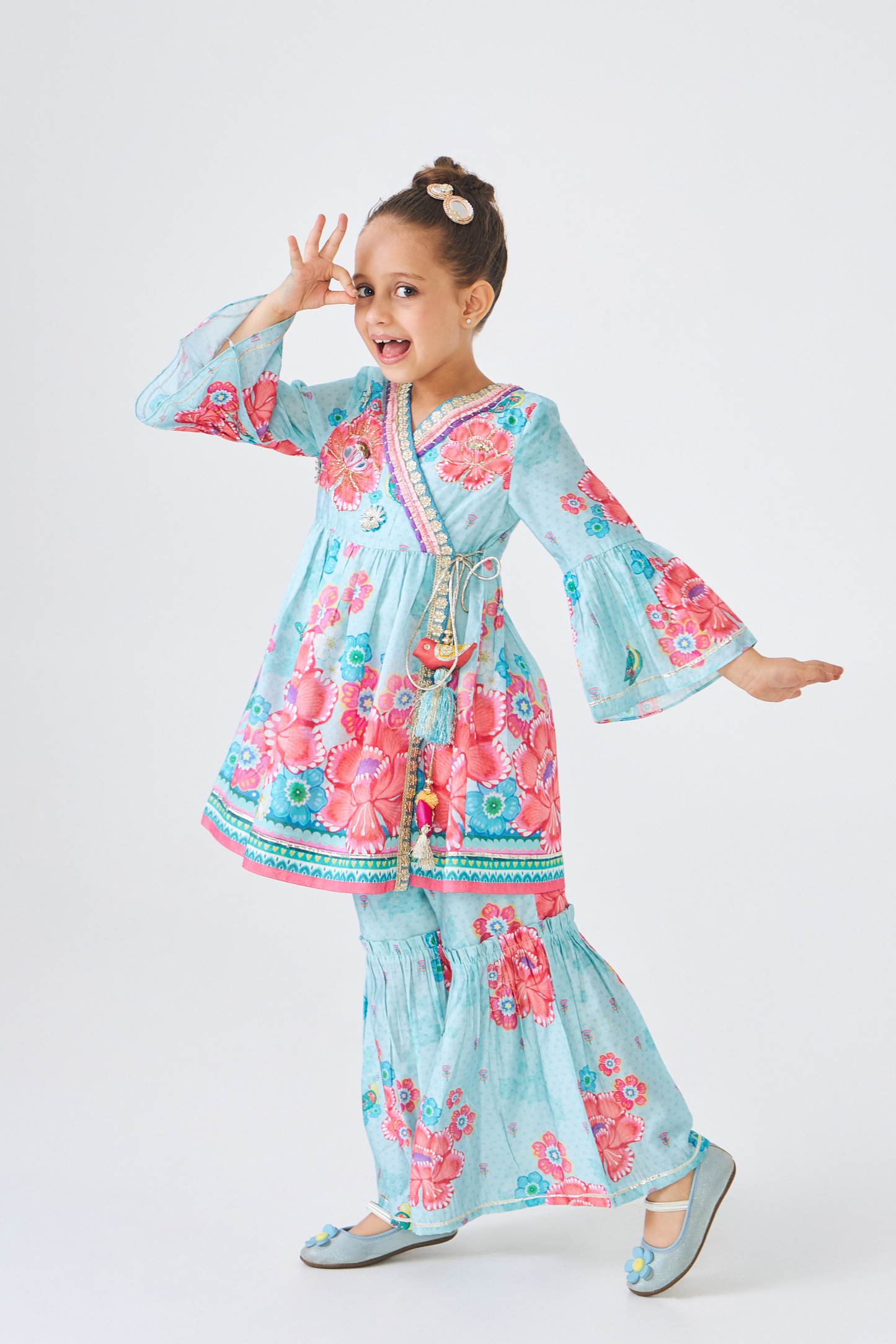 Freya Sage Embellished Girls Top & Trouser Coord (Set of 2 Pcs)