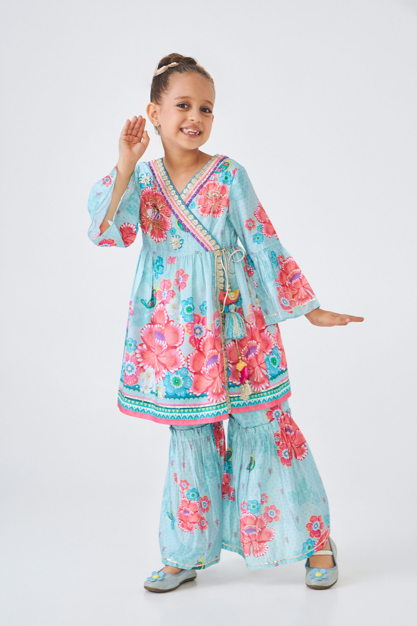 Freya Sage Embellished Girls Top & Trouser Coord (Set of 2 Pcs)