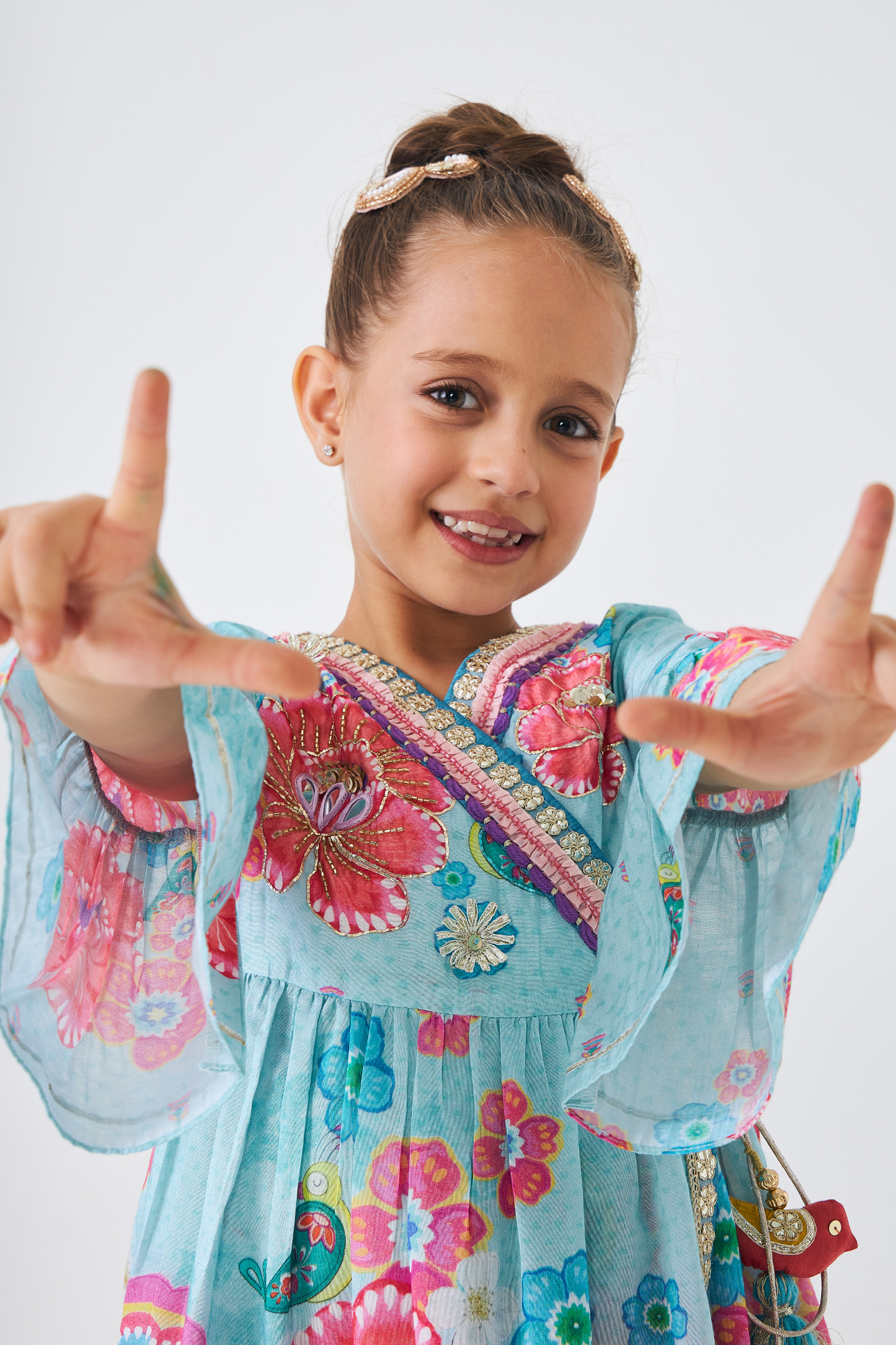 Freya Sage Embellished Girls Top & Trouser Coord (Set of 2 Pcs)