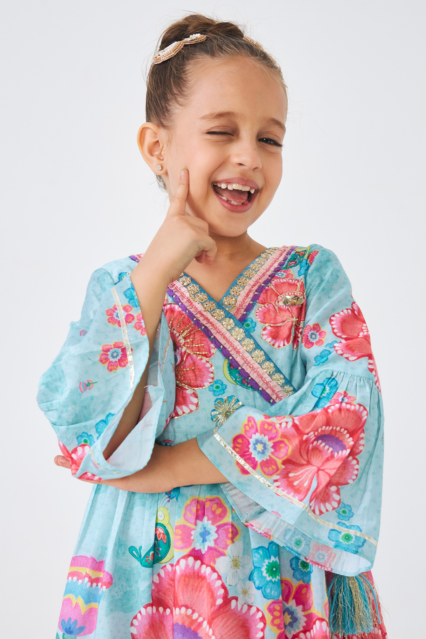 Freya Sage Embellished Girls Top & Trouser Coord (Set of 2 Pcs)