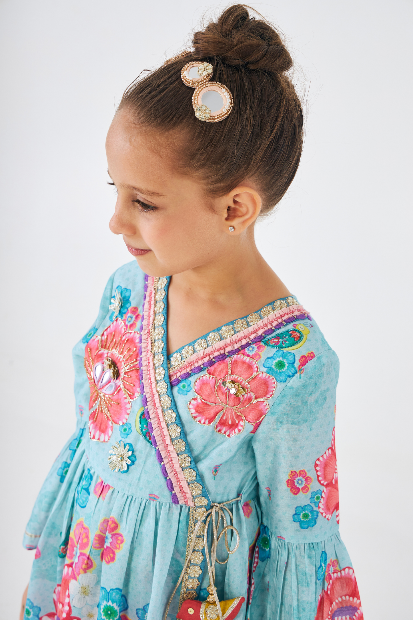Freya Sage Embellished Girls Top & Trouser Coord (Set of 2 Pcs)