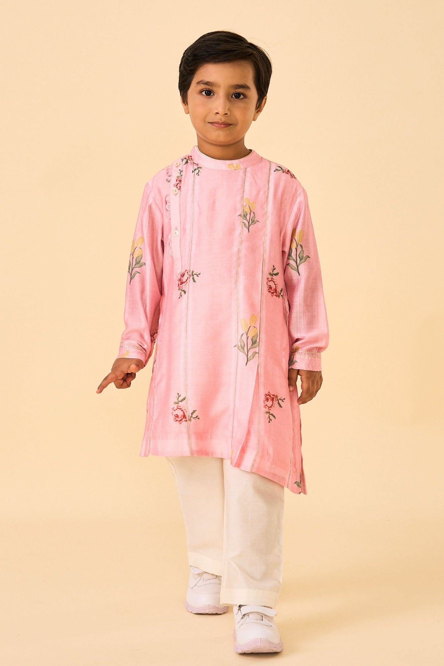 Rose Jaipur Stripes Boys Coord ( 2 Pc Set)
