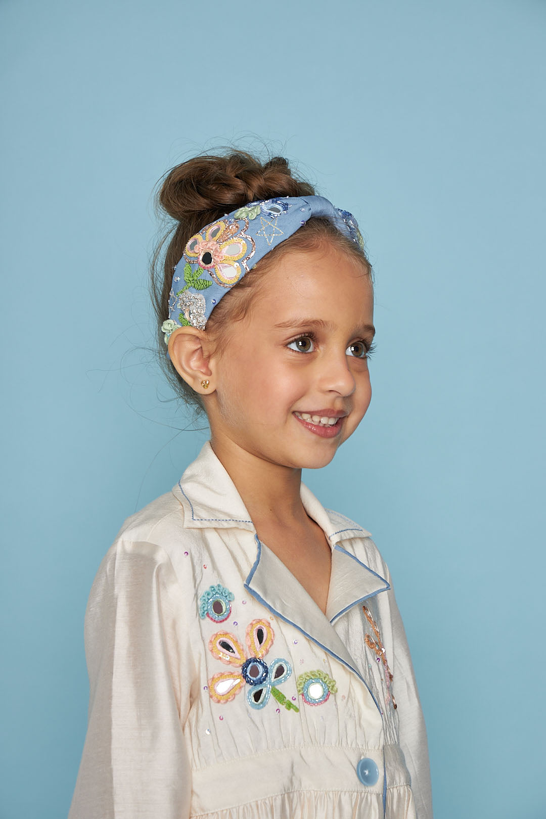 THEA BLUE MIRROR EMBELLISHED HEADBAND