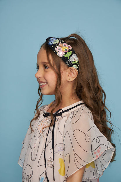 Thea Black Mirror Embellished Headband