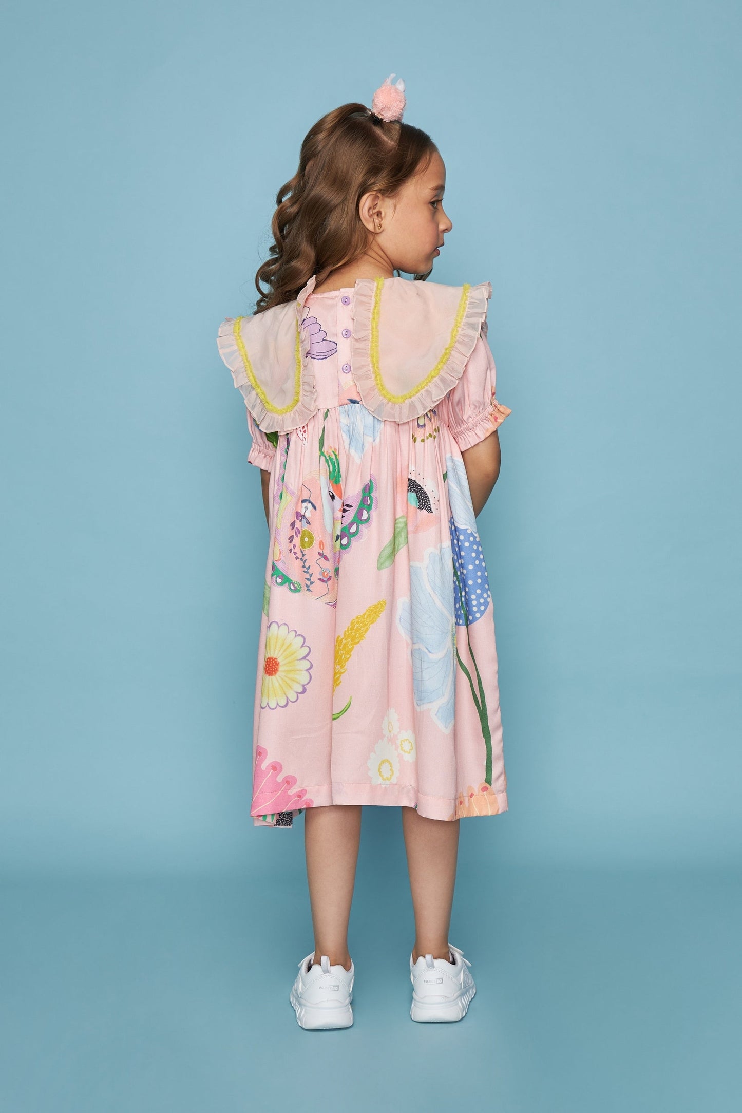 Jane Collar Kids Embellished Pink Dress Bloom