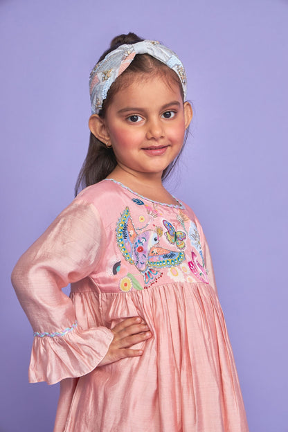 Sparrow Pink Kids Long Dress