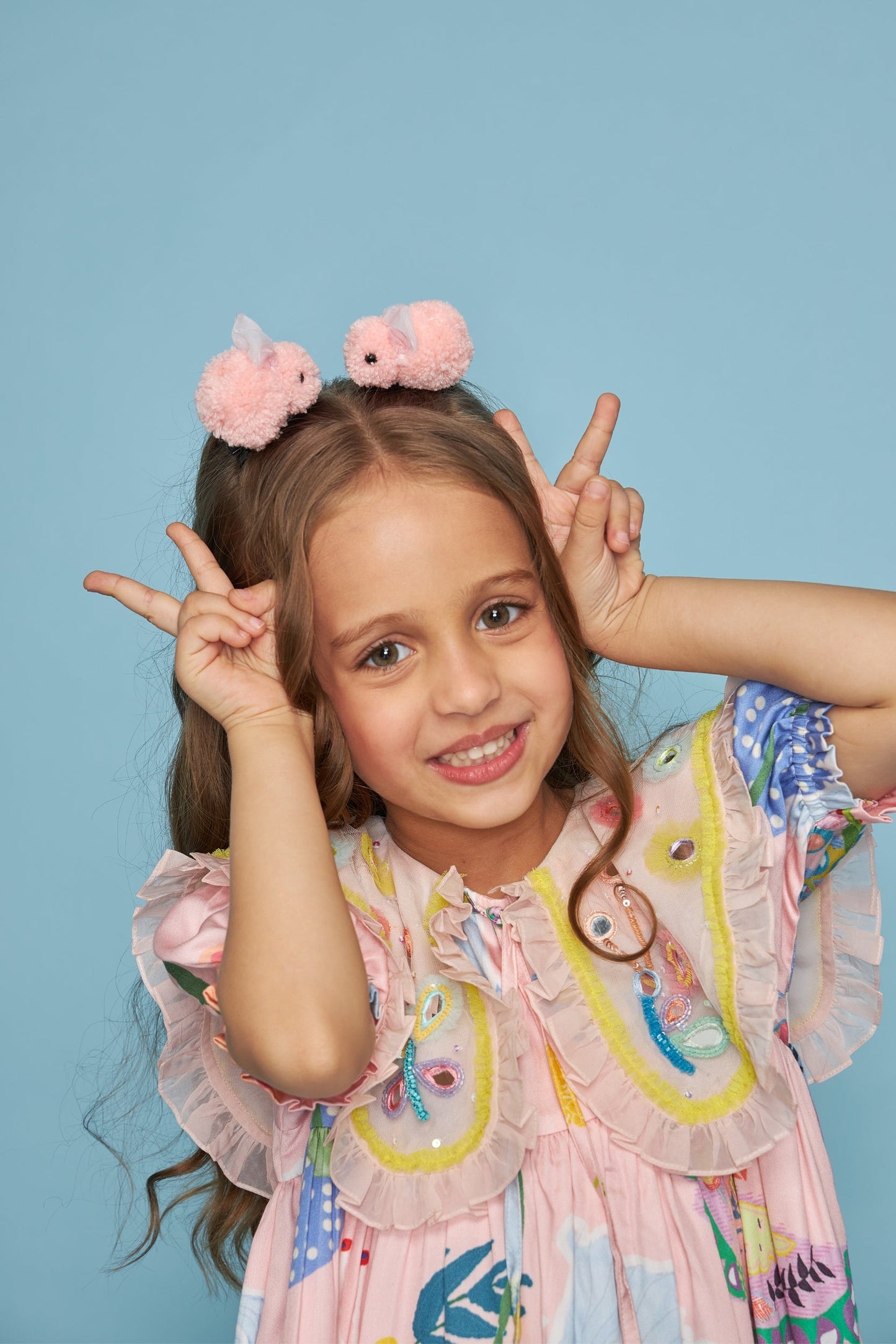 Jane Collar Kids Embellished Pink Dress Bloom