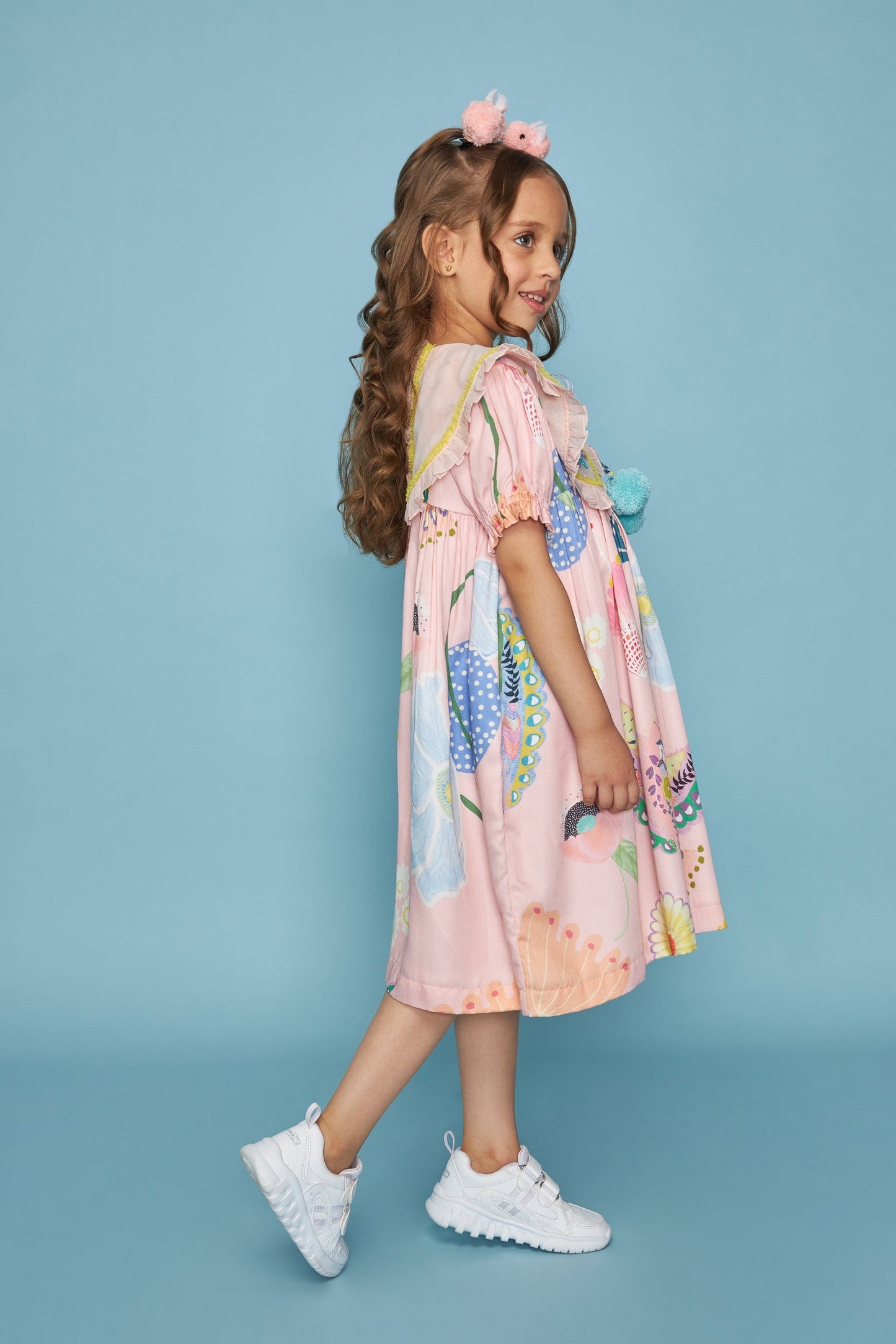 Jane Collar Kids Embellished Pink Dress Bloom