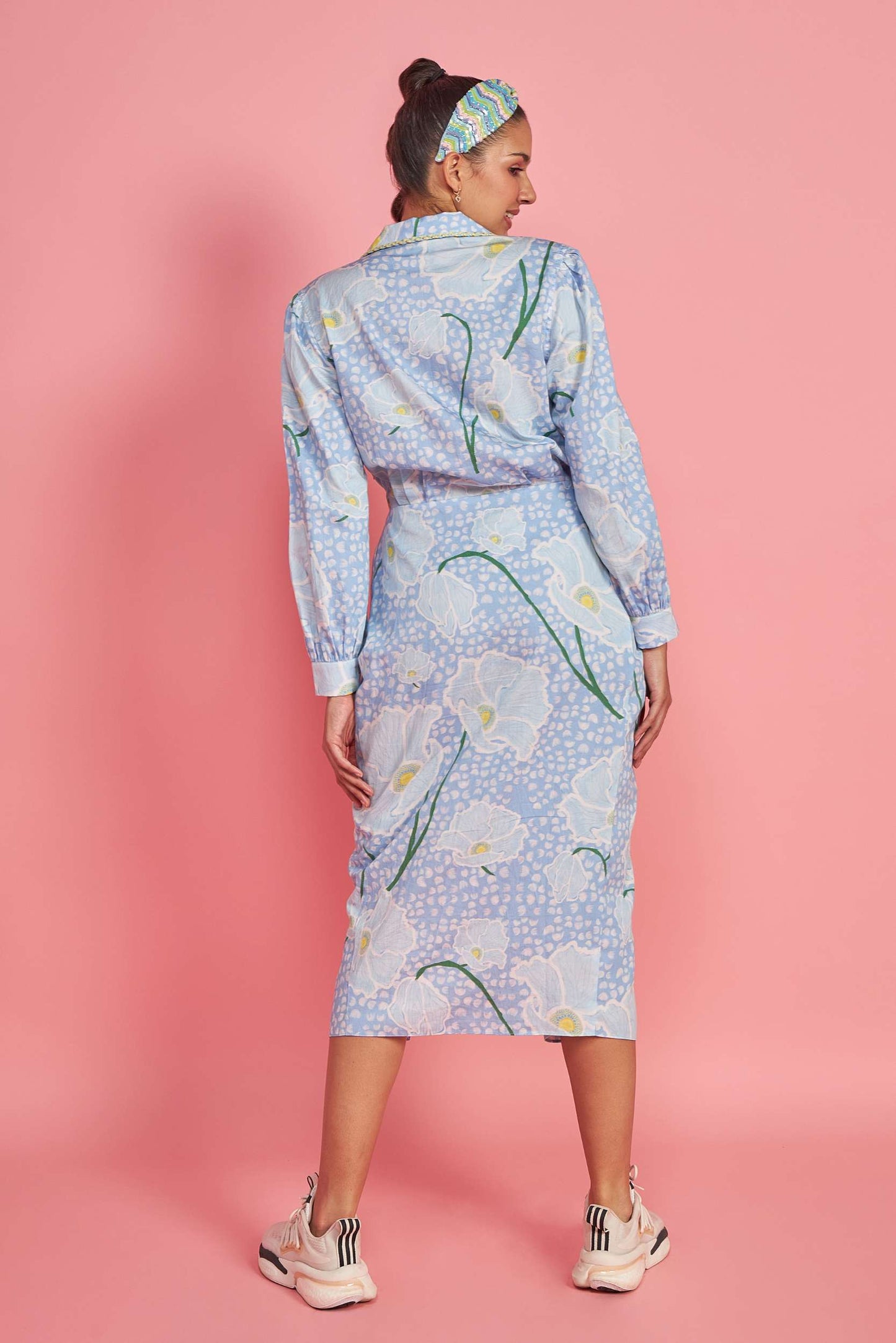 Kewt Orchid Collar Draped Dress