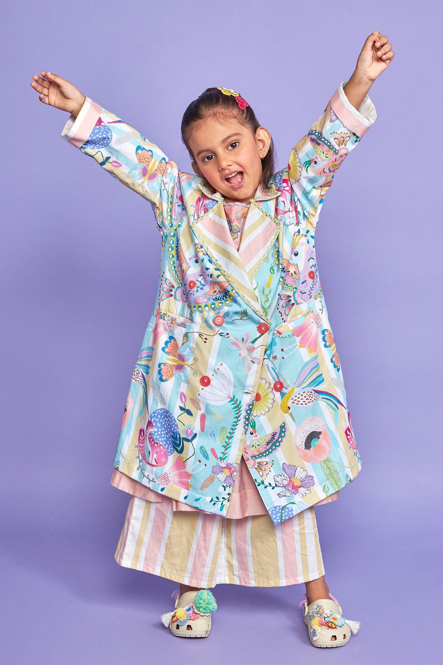 Bobo Kids Cotton Long Jacket with Pockets- Joey & Pooh