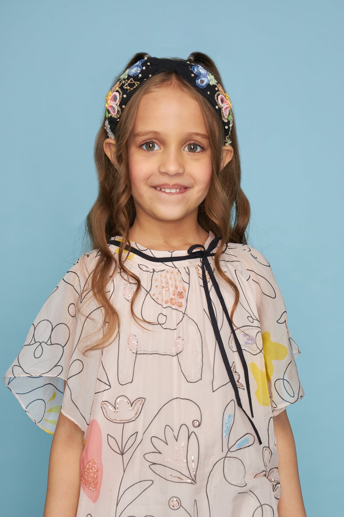 Thea Kids Embellished Bow Dress Bloom