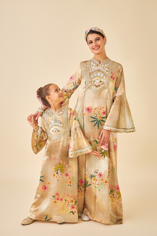 Clea Gold Long Dress  - Mom & Me