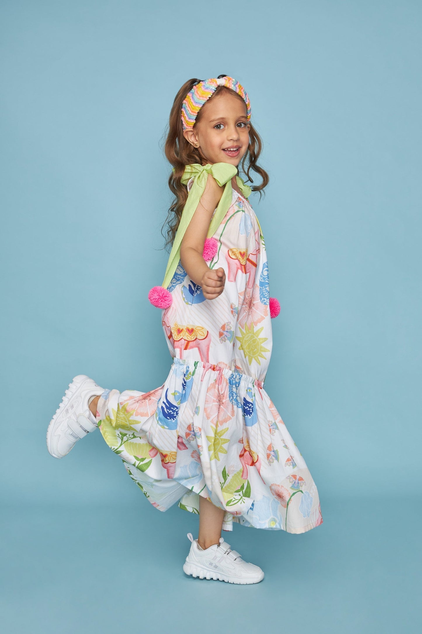 Dala Printed Kids Maxi Dress Bloom