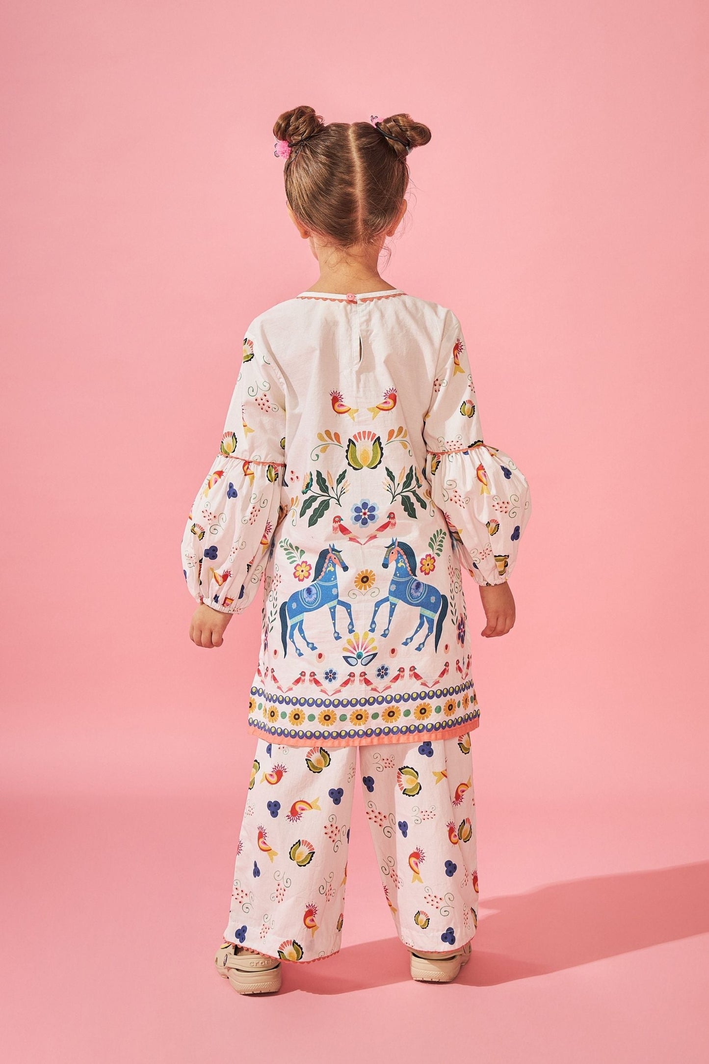 Horse Cuckoo Printed Girls Coord set