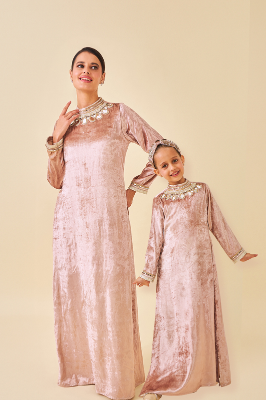 Tiffara Velvet Long Dress - Mom & Me