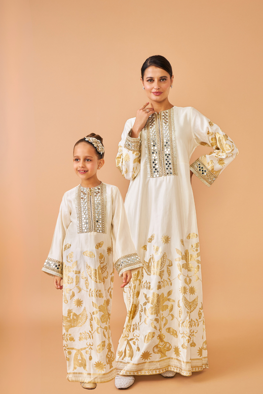 Alba Ivory Long Dress - Mom & Me