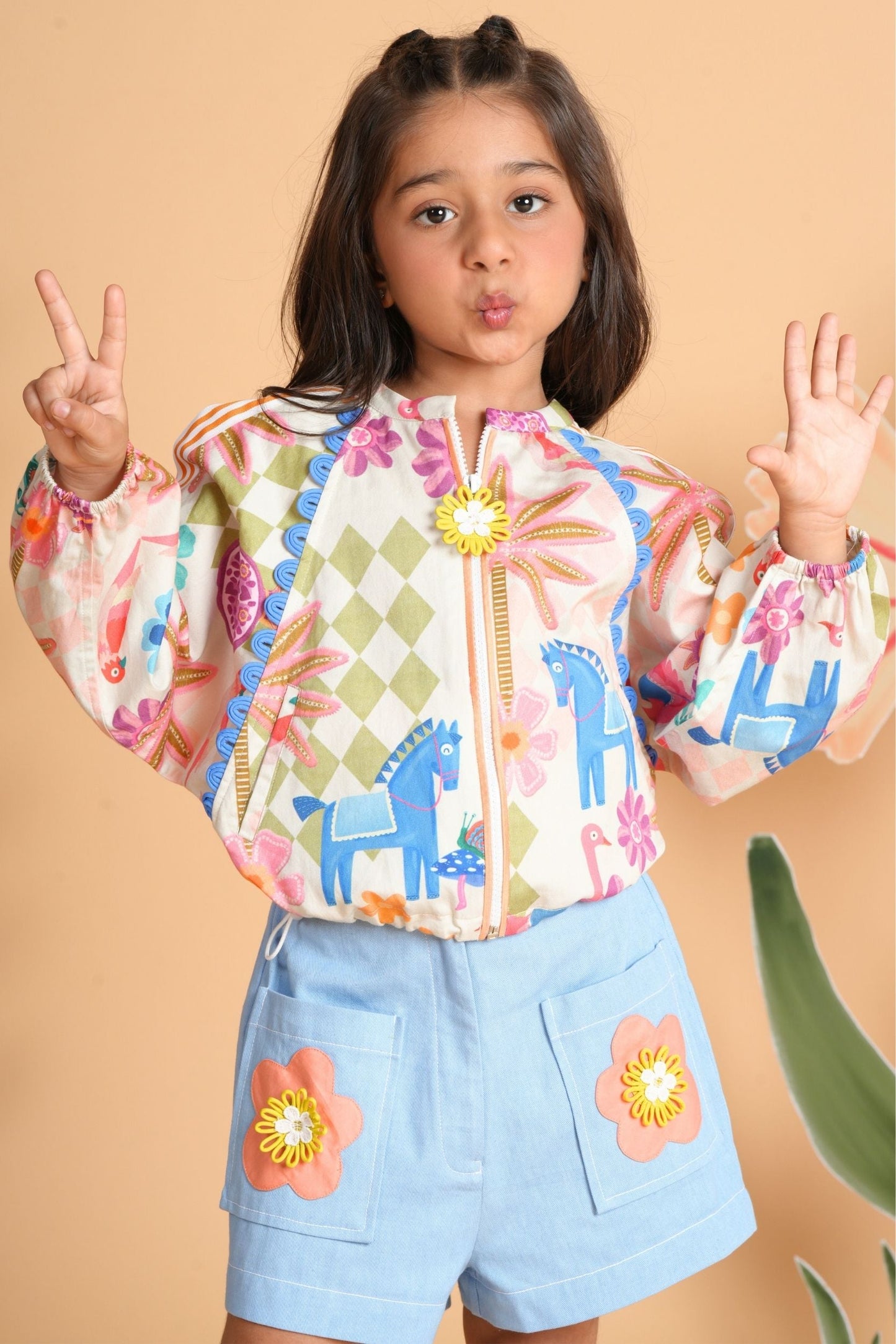 Pony Princess Embellished Jacket & Shorts Set