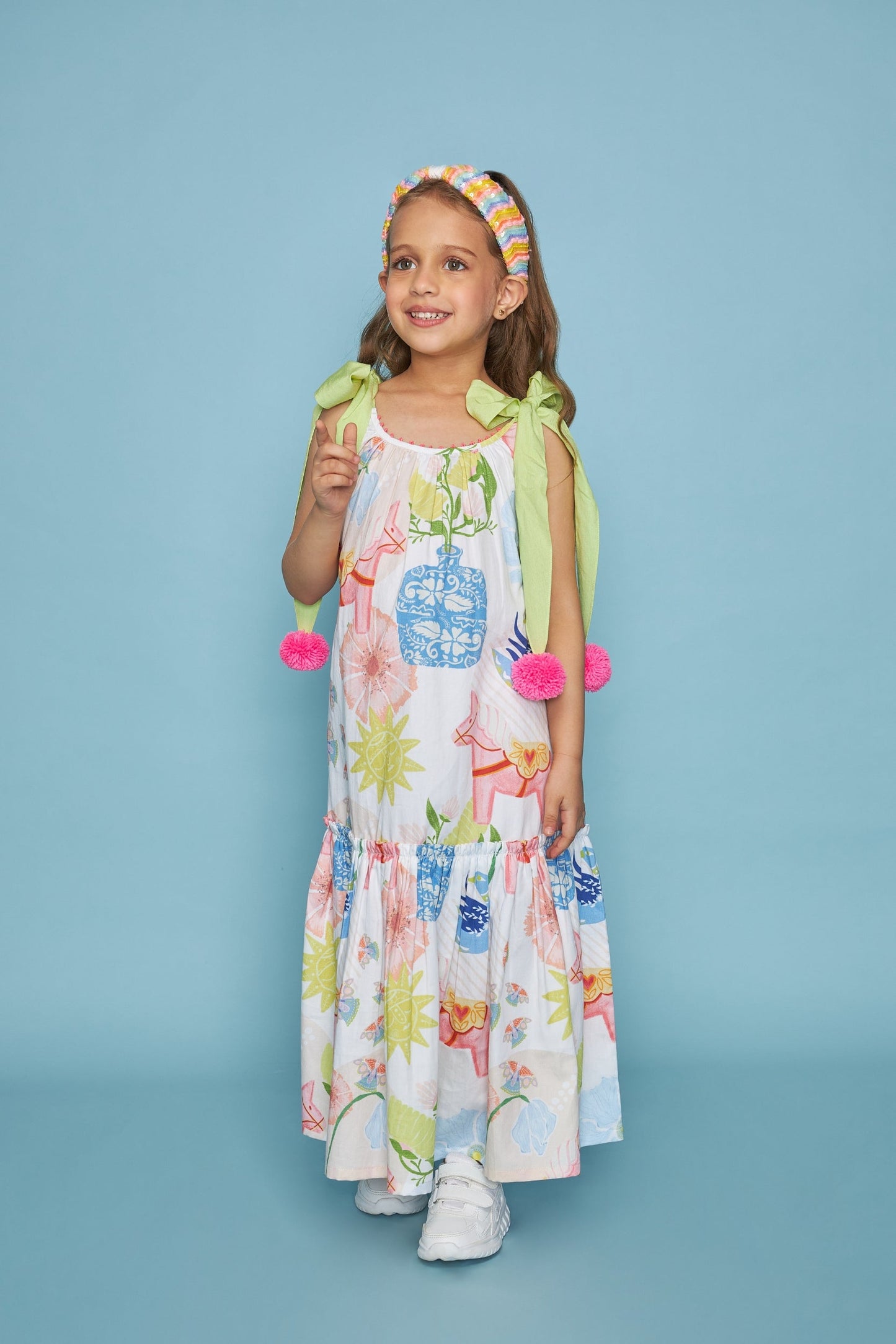 Dala Printed Kids Maxi Dress Bloom