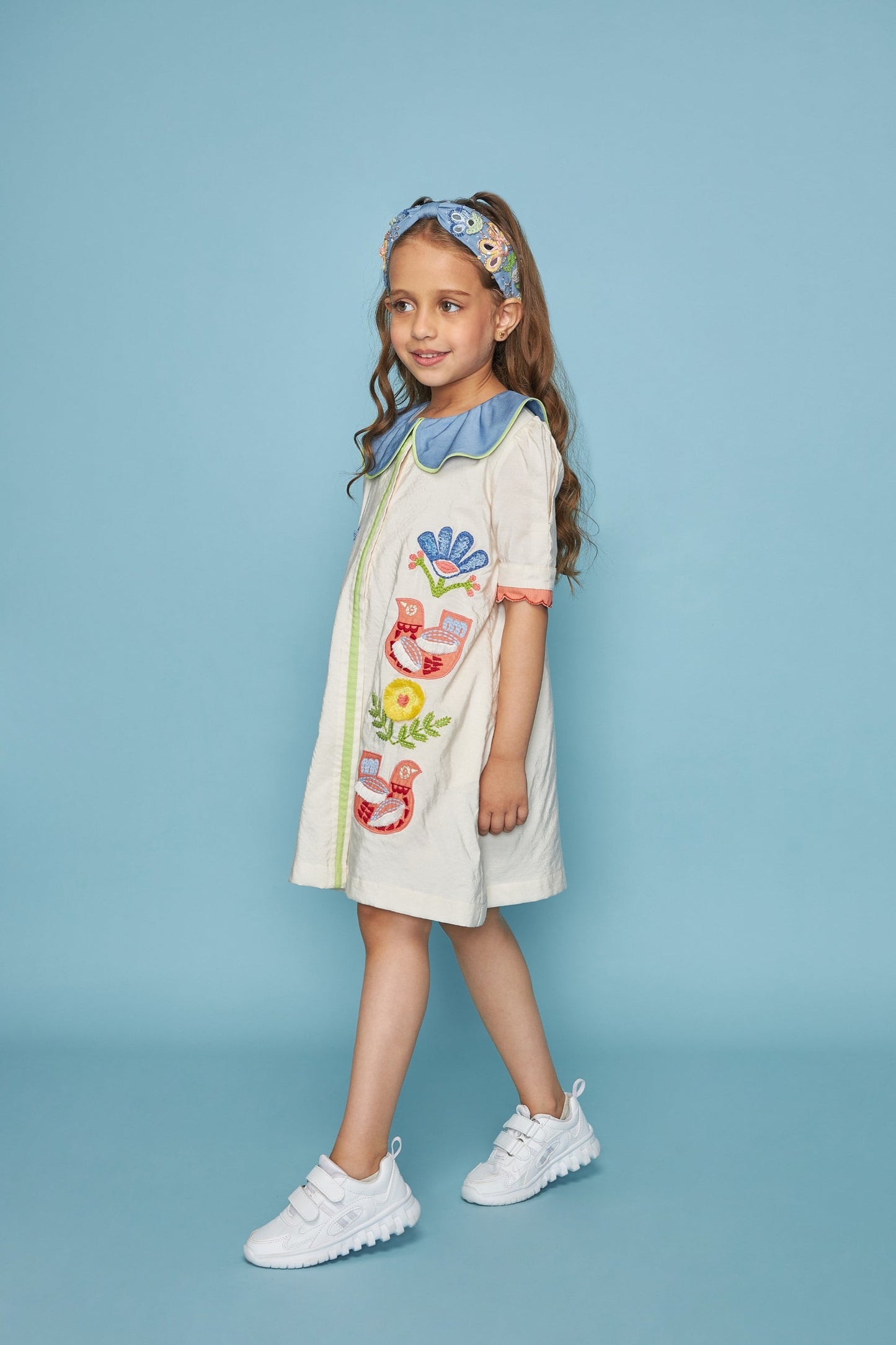 Cuckoo Embroidered Peterpan Dress Bloom - Mom & Me