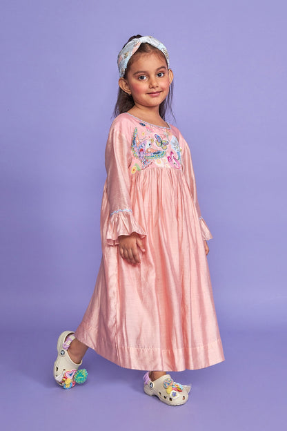 Sparrow Pink Kids Long Dress