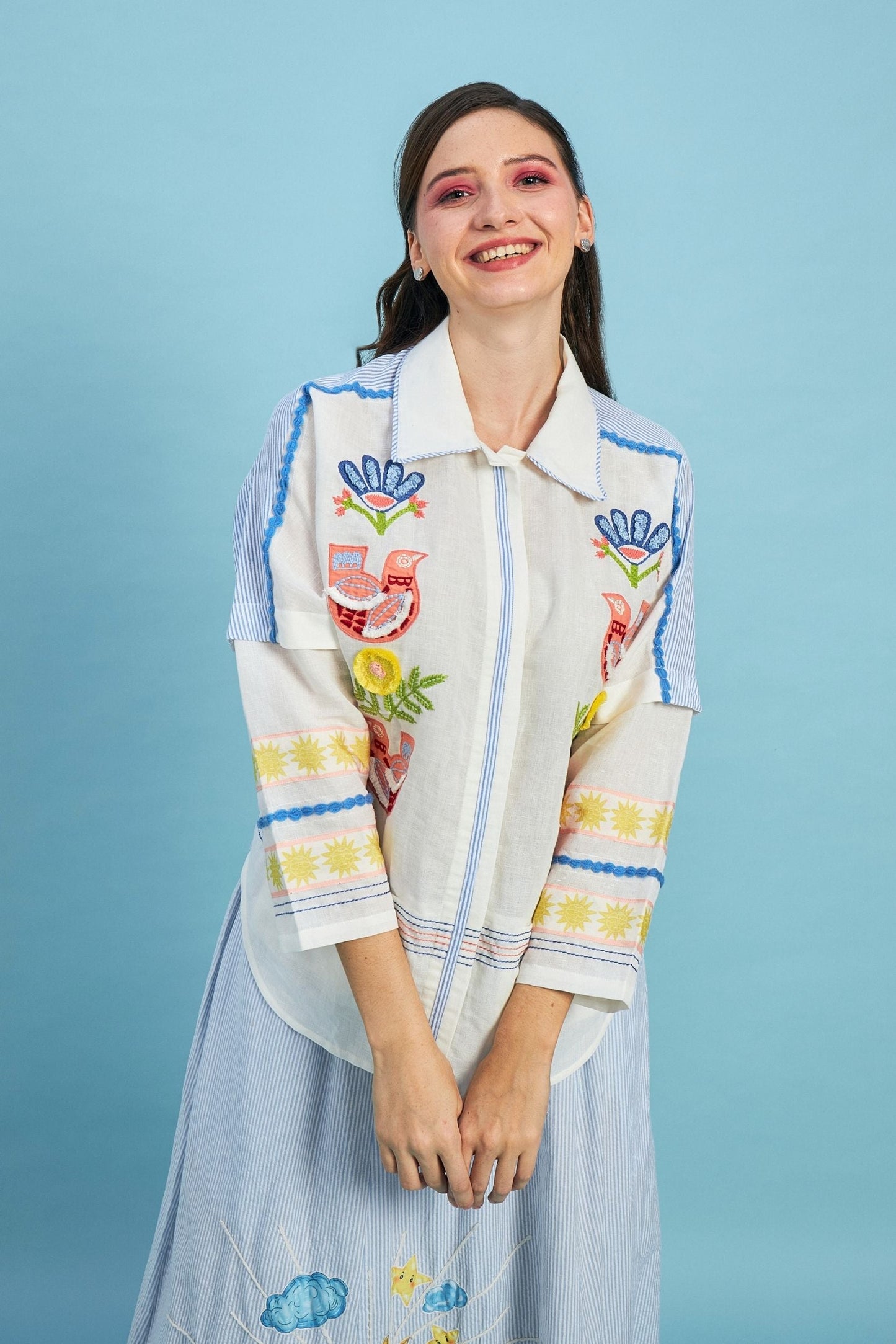 Cuckoo Embroidered Peterpan Dress Bloom - Mom & Me