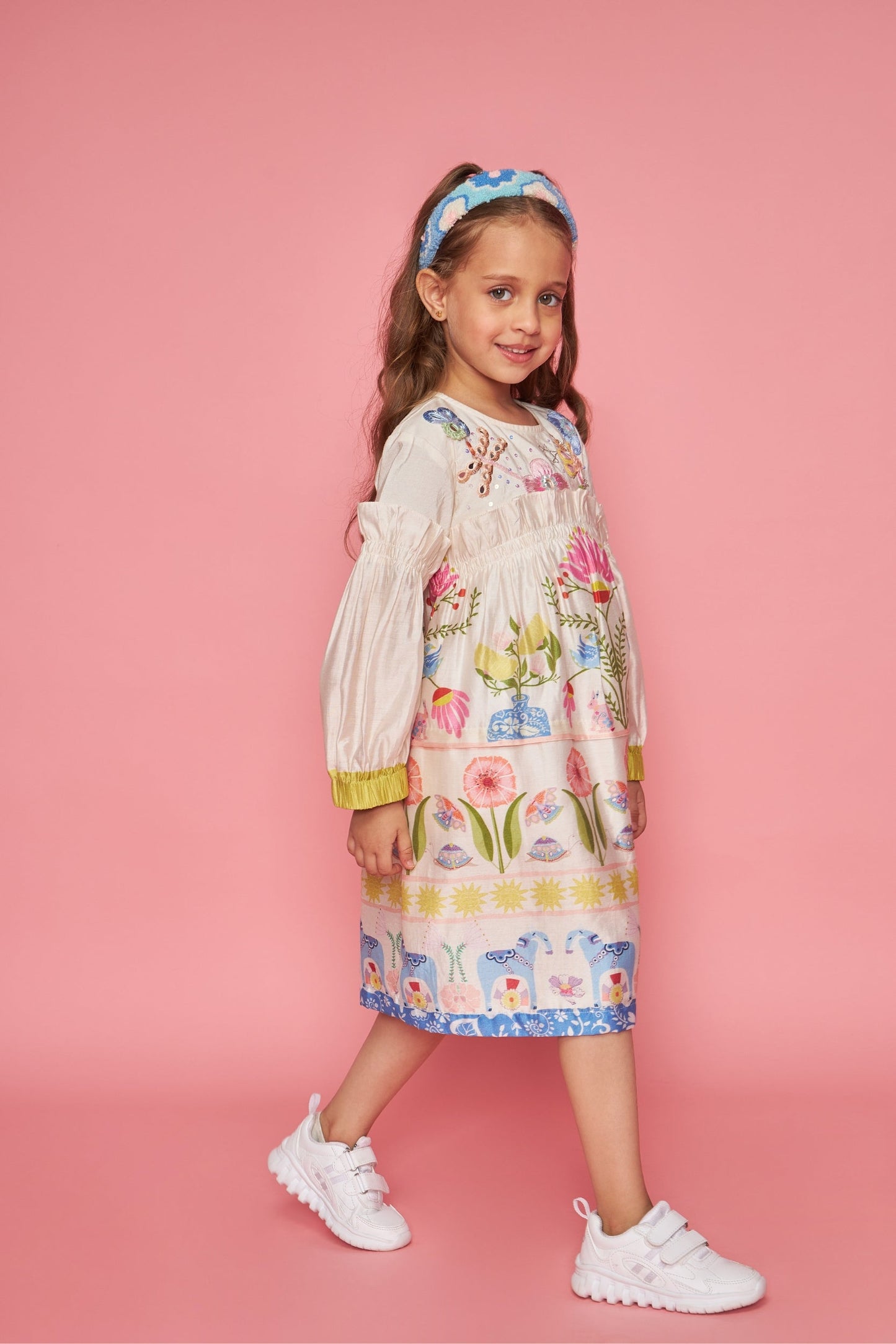 Dala Frill Blooma Kids Hand Embellished Dress - Joey & Pooh