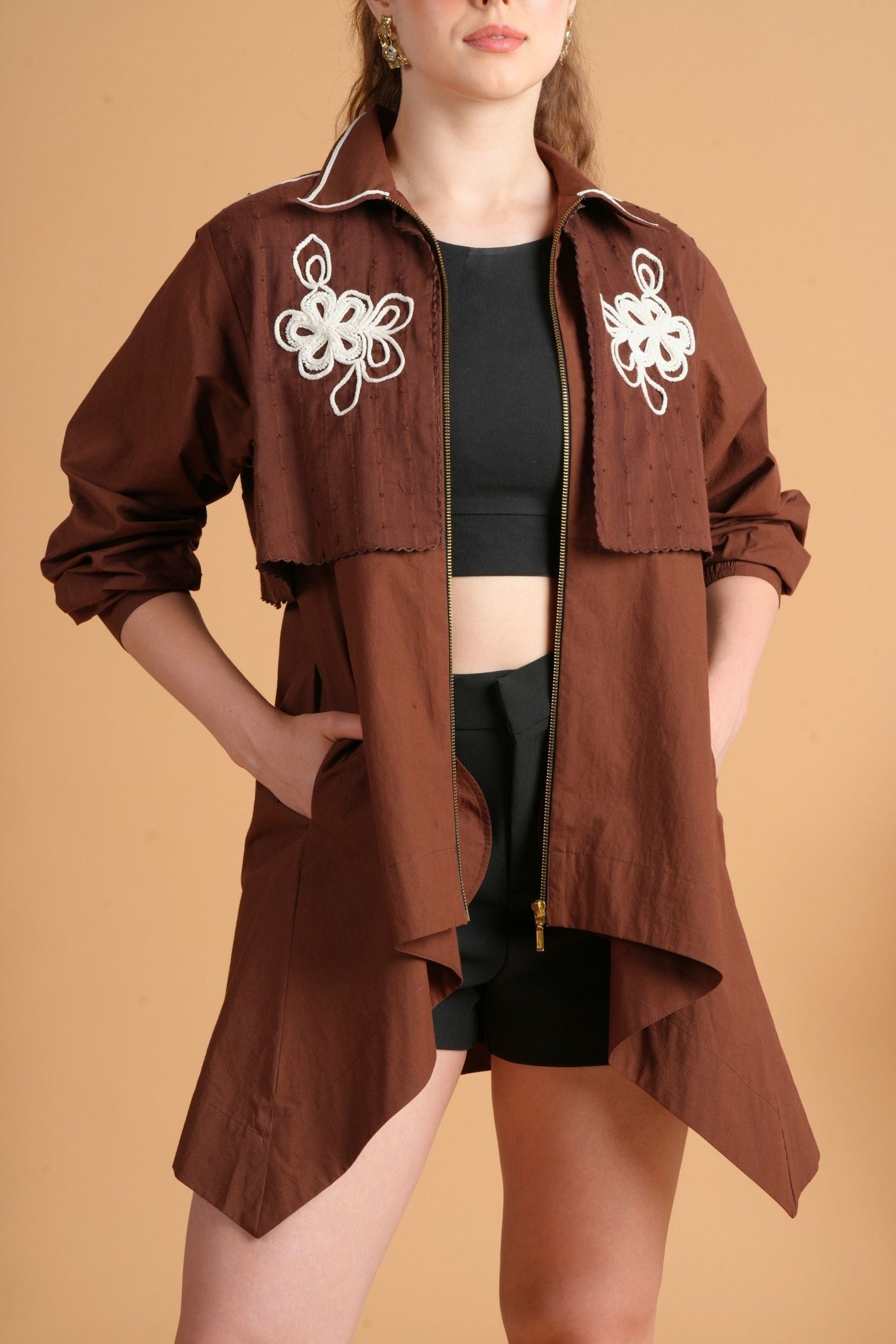 Soraya Chocolate Ladies Oversized Shacket