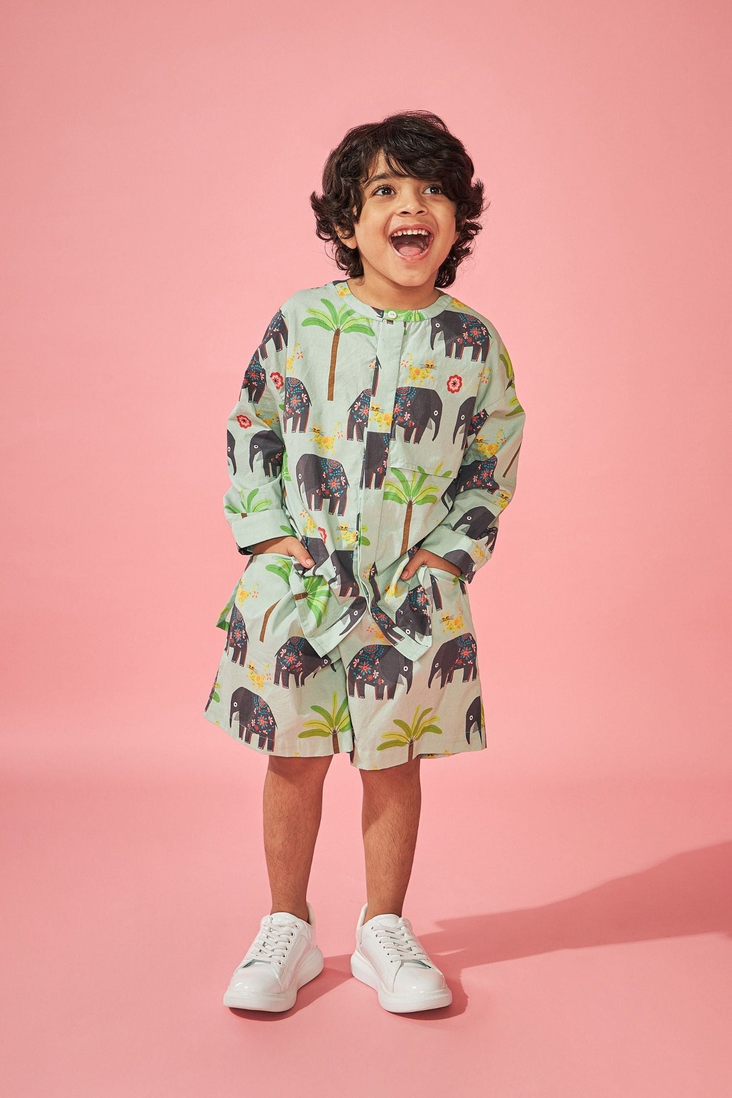 Elephant Boys Shirt & Shorts Coord