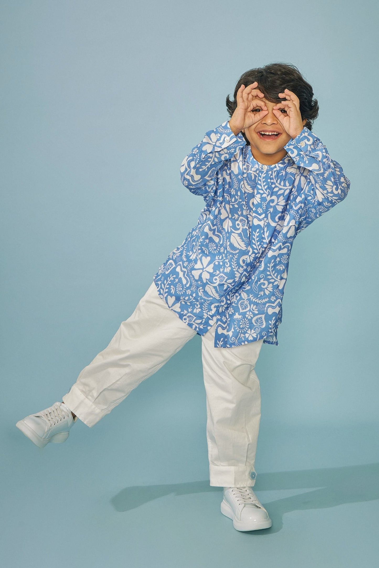 Pottery Blue Boys Shirt Trouser Coord