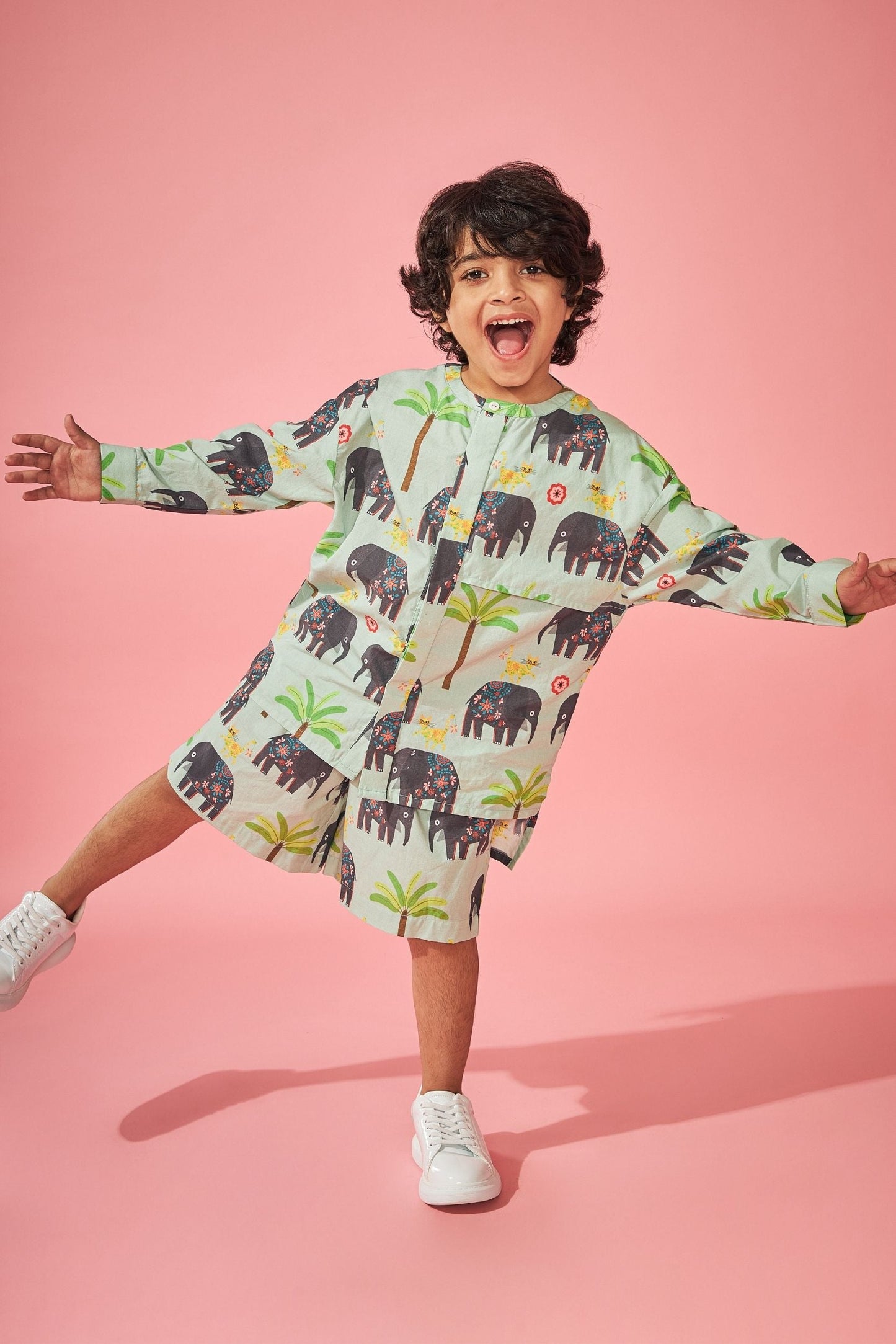 Elephant Boys Shirt & Shorts Coord