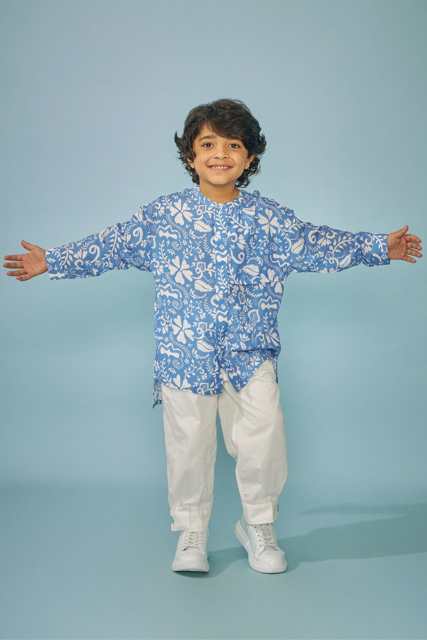 Pottery Blue Boys Shirt Trouser Coord