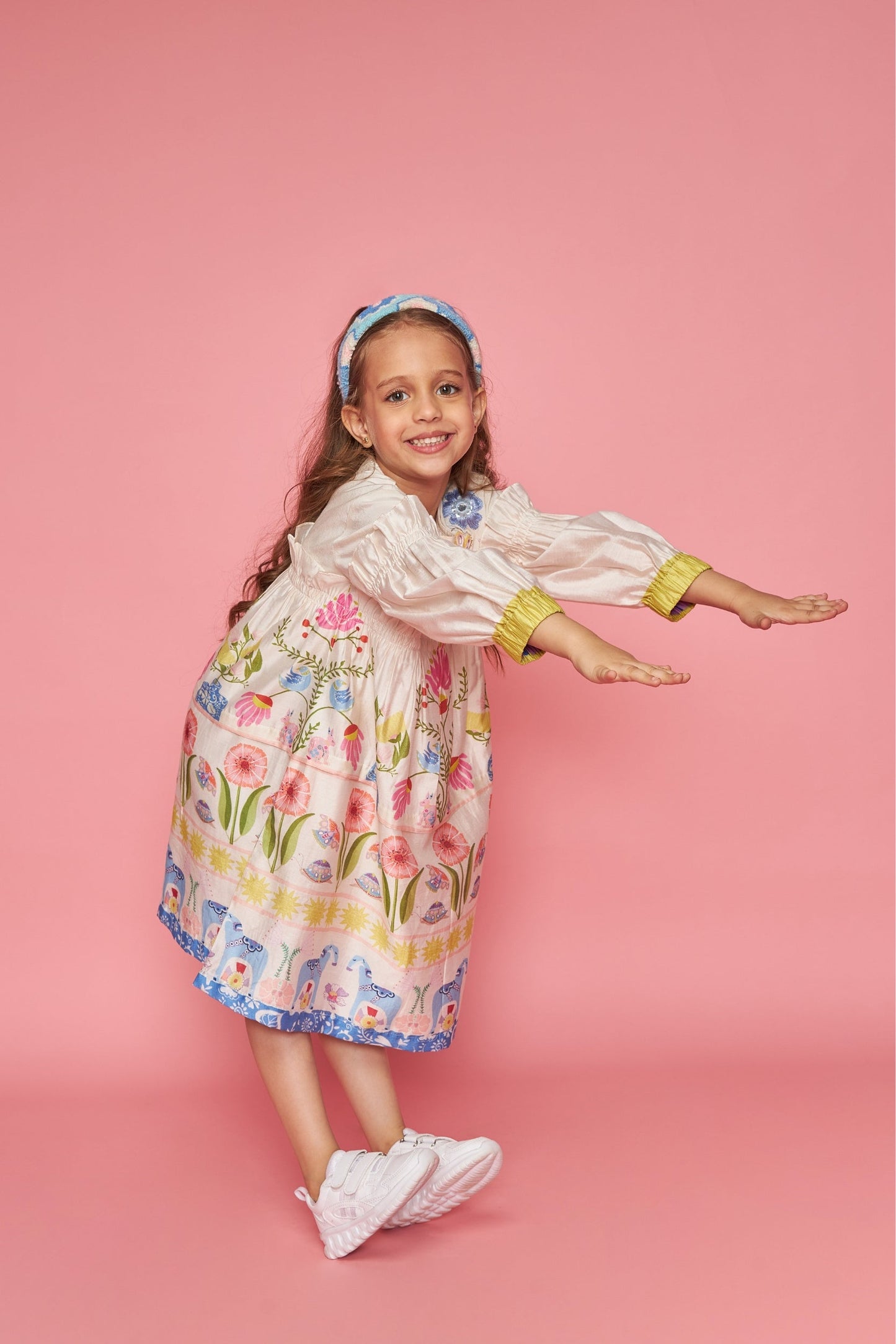 Dala Frill Blooma Kids Hand Embellished Dress - Joey & Pooh