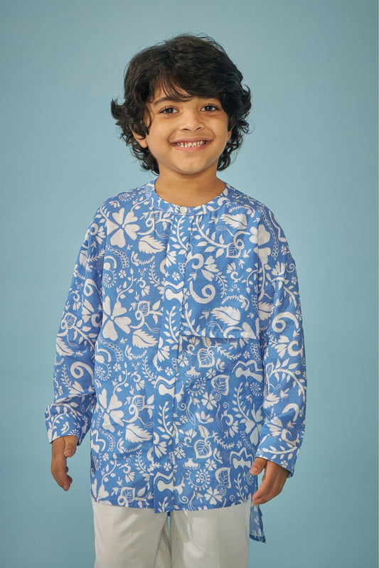 Pottery Blue Boys Shirt Trouser Coord