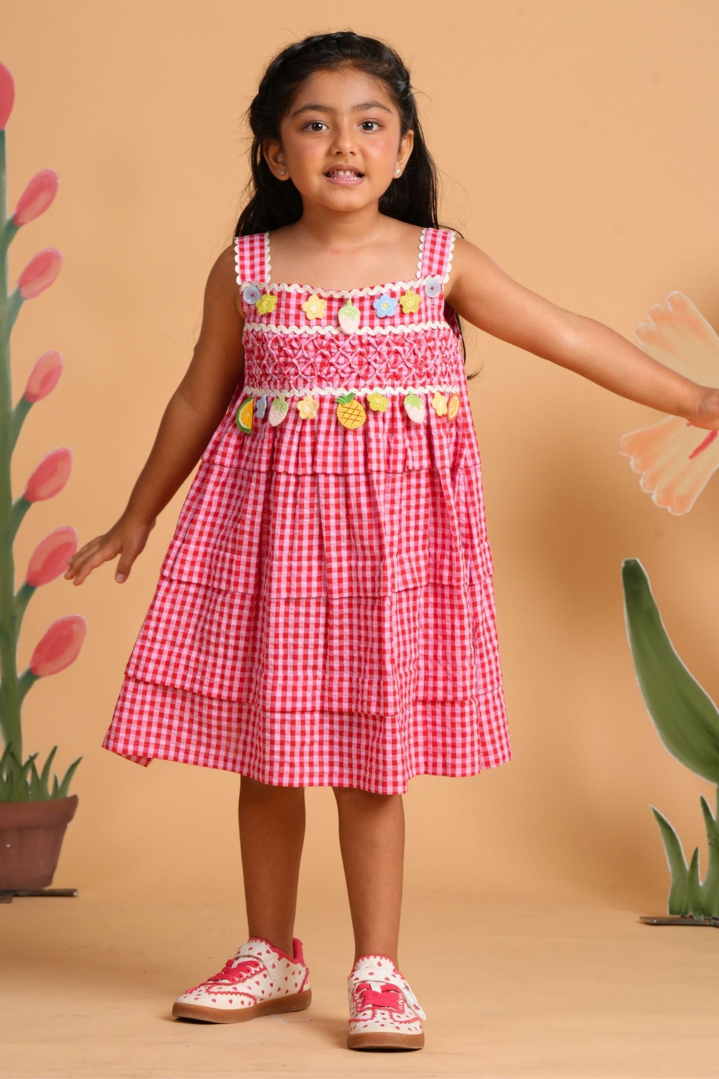 Berry Pop Smocked Dress