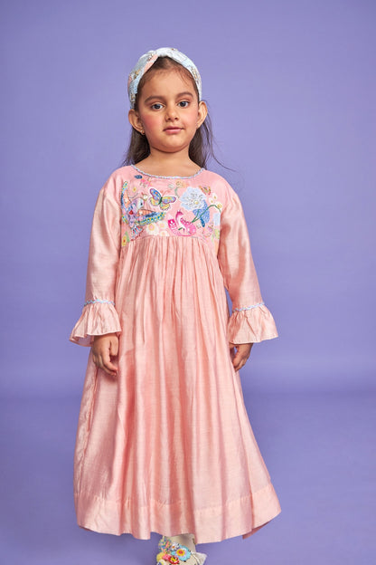 Sparrow Pink Kids Long Dress