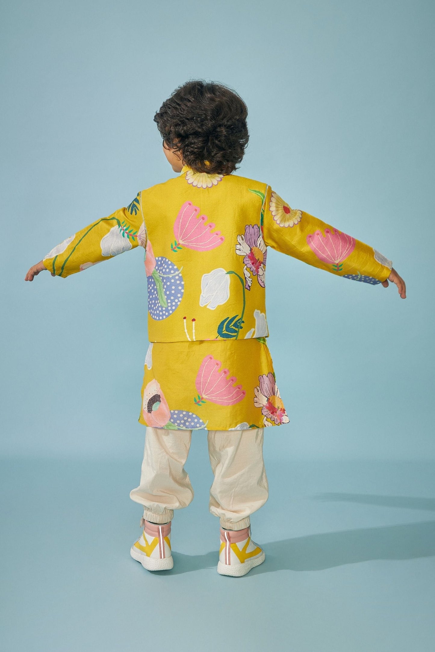 Yellow Bloom Festive Embellished Boys Coord (3 pc set)