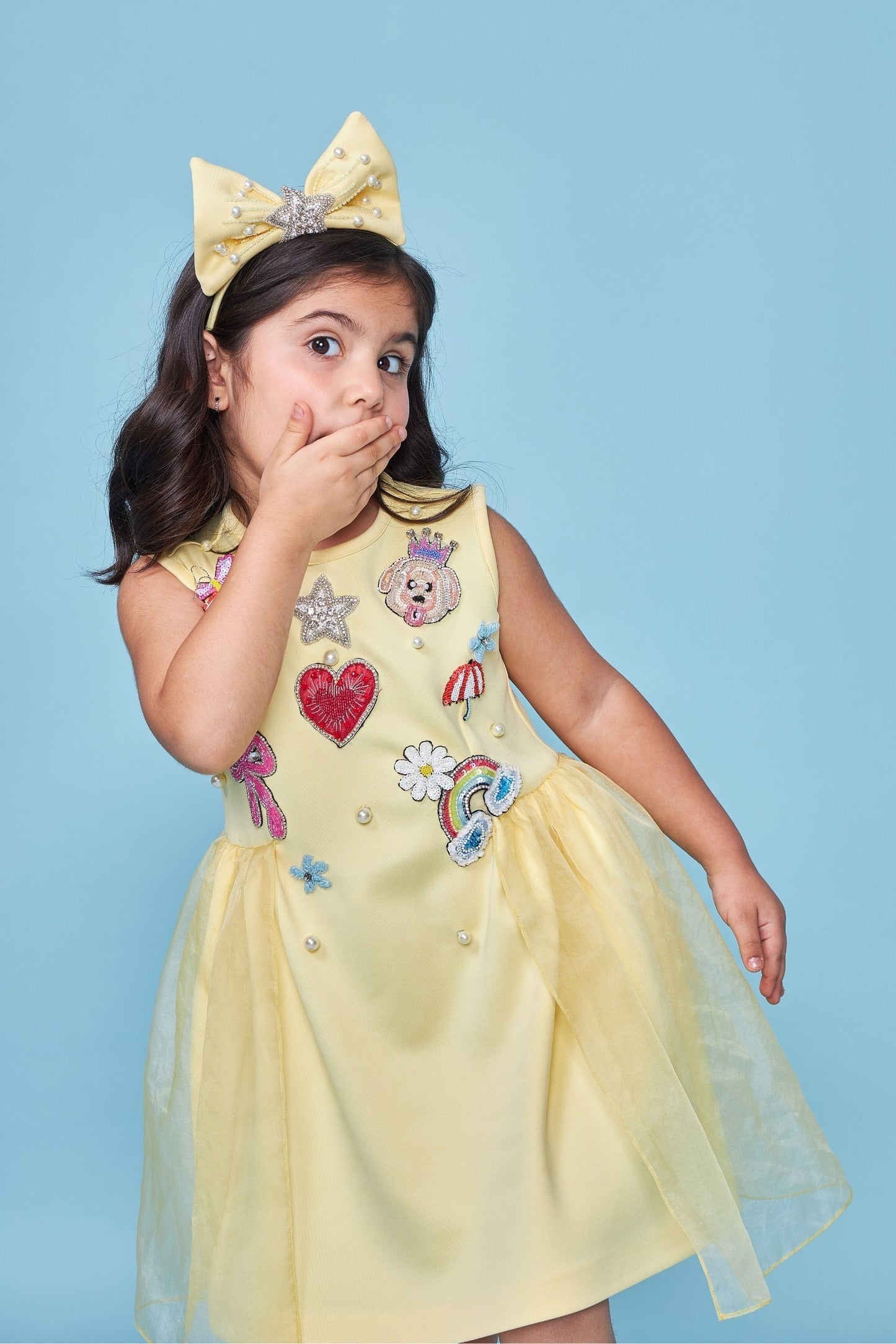 Darcey Yellow Embellished Dress