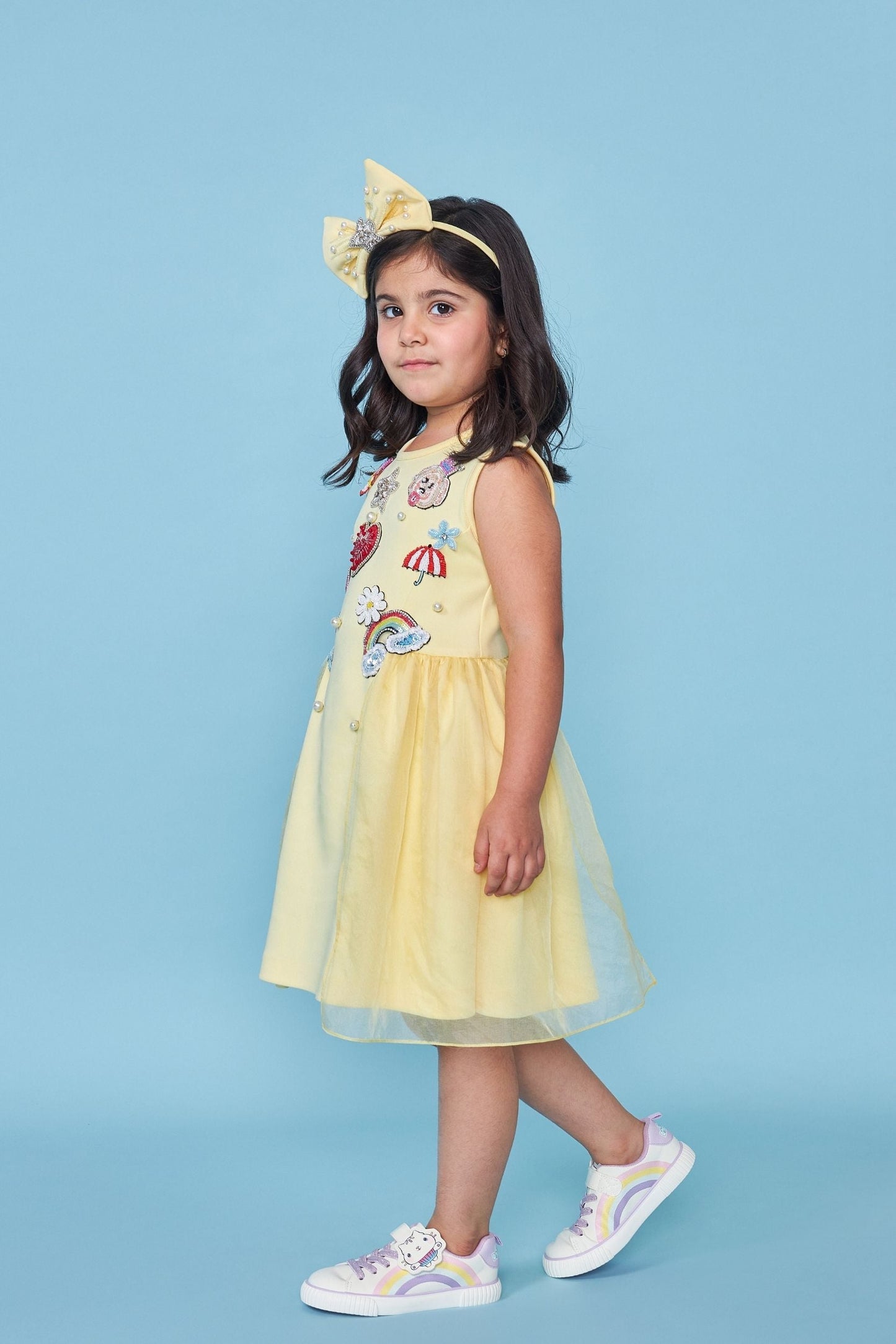 Darcey Yellow Embellished Dress