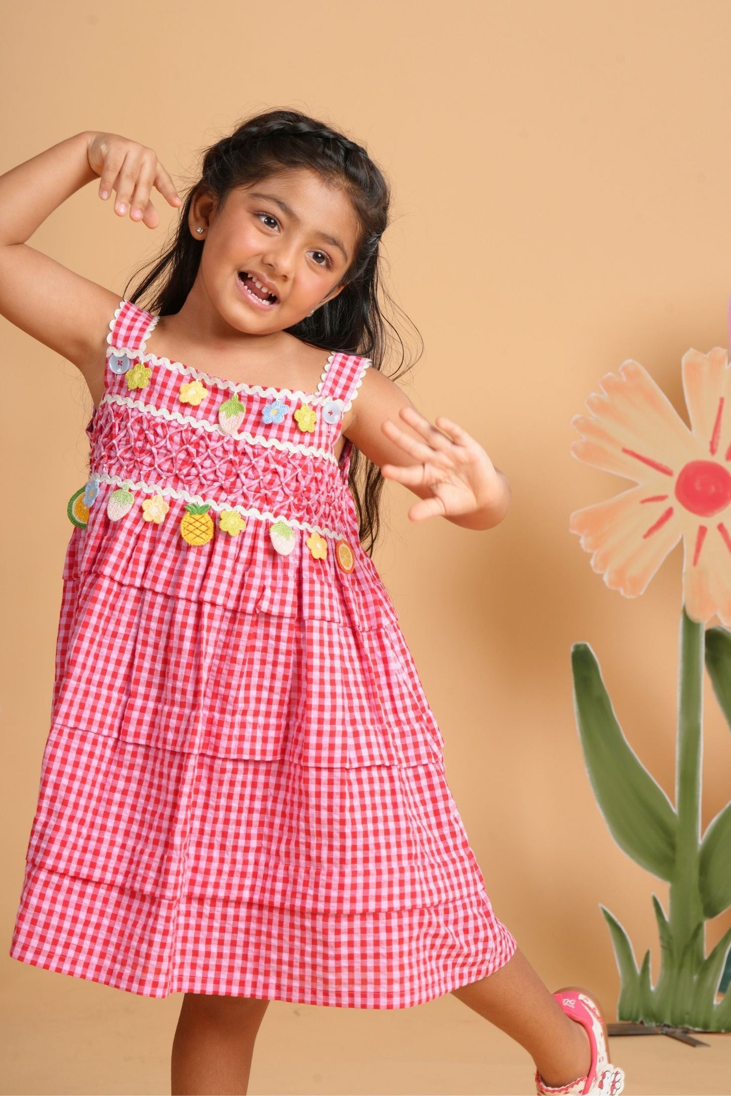 Berry Pop Smocked Dress