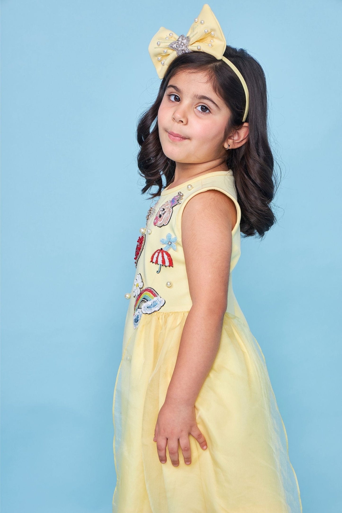 Darcey Yellow Embellished Dress