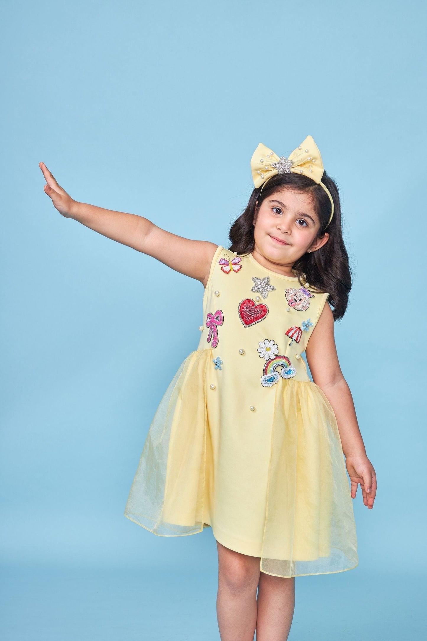 Darcey Yellow Embellished Dress