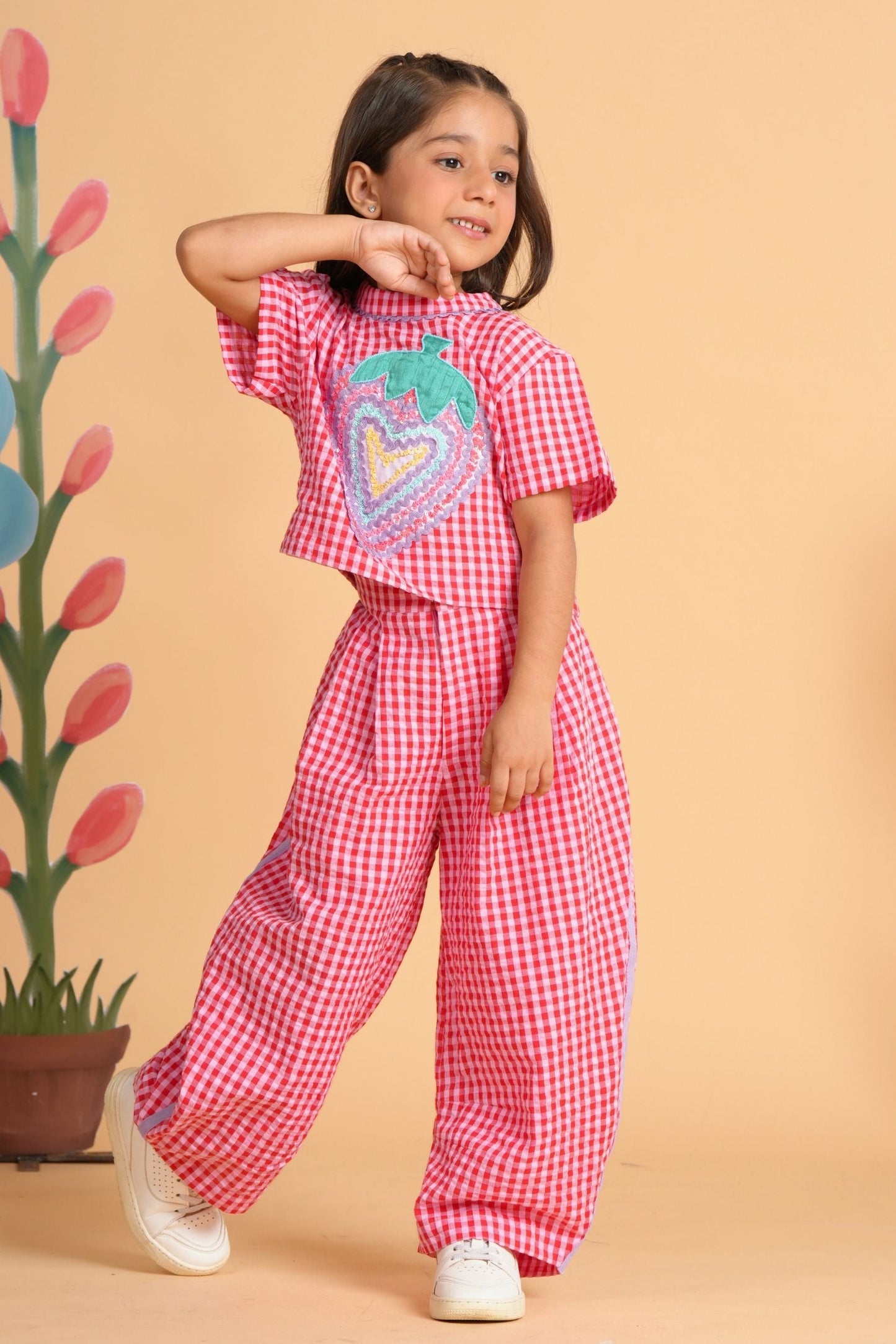 Berry Pop Girls Embroidered Co-ord Set