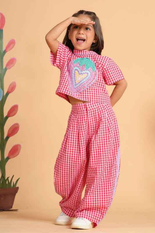 Berry Pop Girls Embroidered Co-ord Set